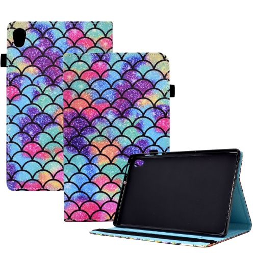 

For Lenovo Tab M10 HD 2nd Gen Colored Drawing Stitching Elastic Band Leather Smart Tablet Case(Wavy Pattern)