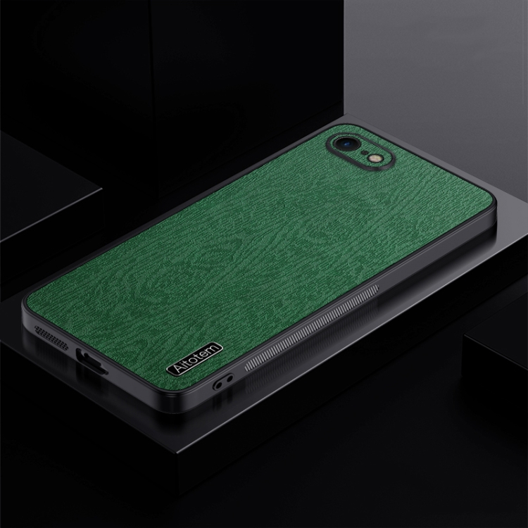 

For iPhone 7 / 8 TPU + PC + PU Tree Texture Shockproof Full Coverage Protective Phone Case(Green)
