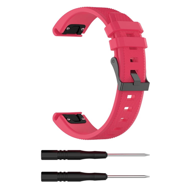 

For Garmin Fenix5 (22mm) Silicone Watch Band(Rose Red)