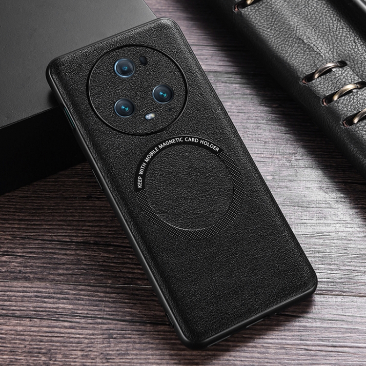 

For Honor Magic5 Pro Cloth Texture PU MagSafe Magnetic Phone Case(Black)