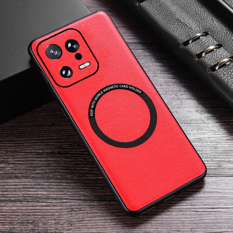 

For Xiaomi 13 Cloth Texture PU MagSafe Magnetic Phone Case(Red)