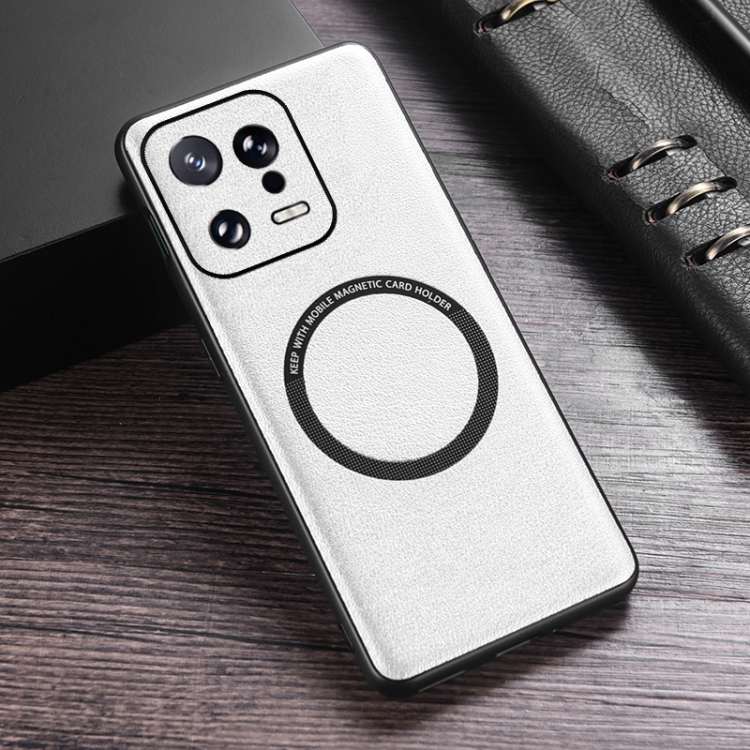 

For Xiaomi 13 Cloth Texture PU MagSafe Magnetic Phone Case(White)