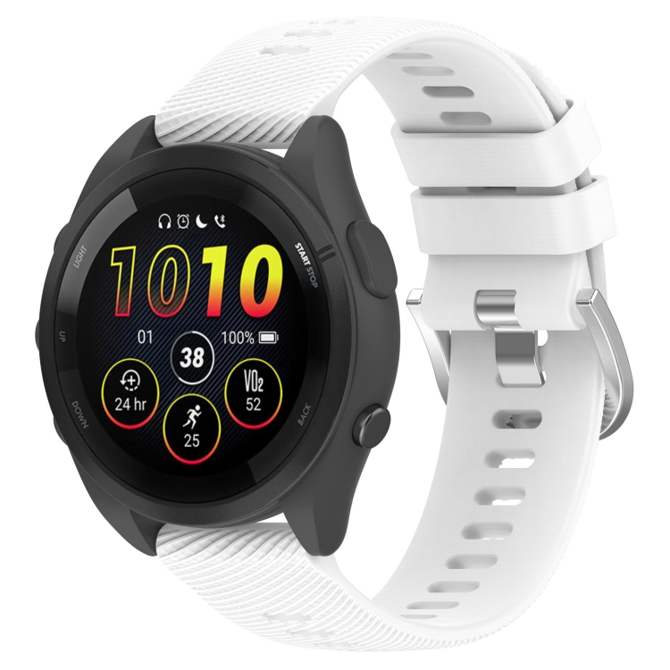 

For Garmin Forerunner 265S 18mm Solid Color Silicone Watch Band(White)