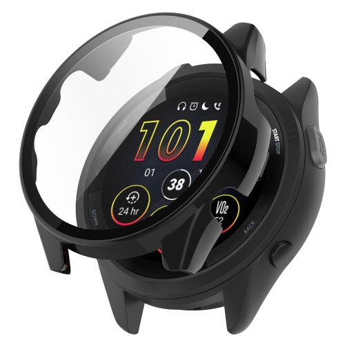 

For Garmin Forerunner 265S PC + Tempered Glass Film Integrated Watch Protective Case(Black)