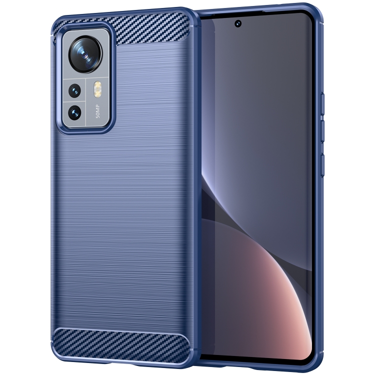 

For Xiaomi 12 Pro Dimensity Brushed Texture Carbon Fiber TPU Phone Case(Blue)
