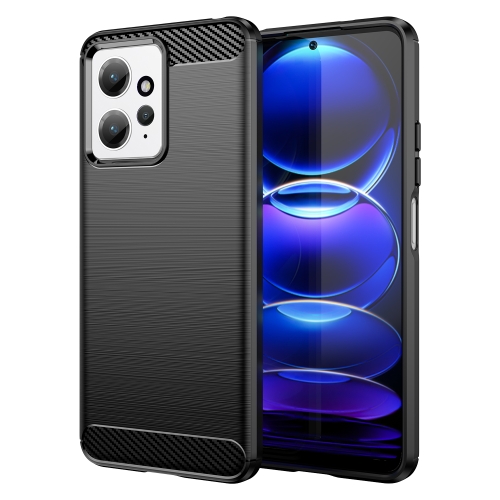 

For Xiaomi Redmi Note 12 4G Global Brushed Texture Carbon Fiber TPU Phone Case(Black)