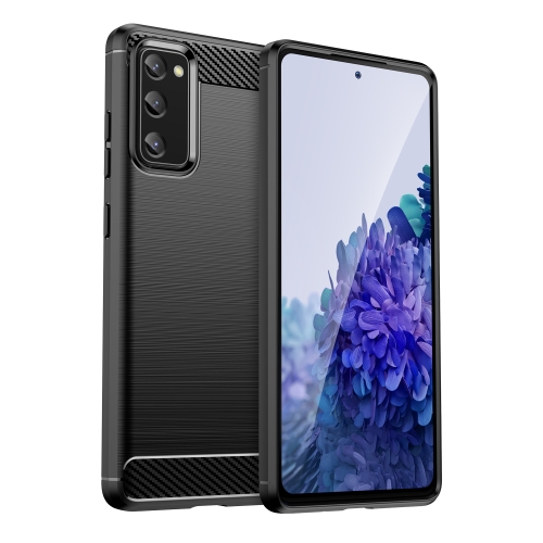 

For Samsung Galaxy S20 FE Brushed Texture Carbon Fiber TPU Phone Case(Black)