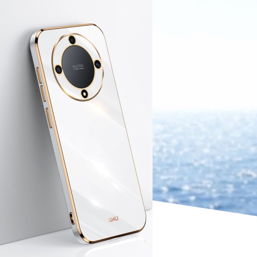

For Honor X9a 5G XINLI Straight Edge 6D Electroplate TPU Phone Case(White)