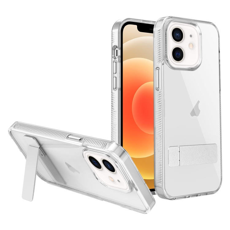 

For iPhone 12 High Transparent Holder Phone Case(White)