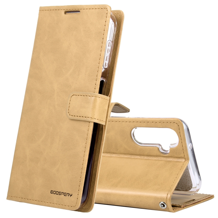 

For Samsung Galaxy A14 5G GOOSPERY BLUE MOON Crazy Horse Texture Leather Phone Case(Gold)