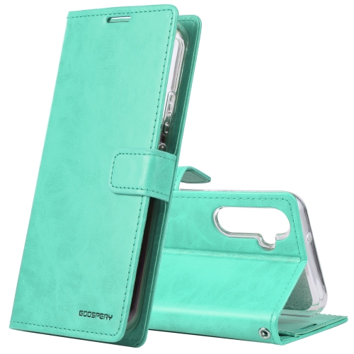 

For Samsung Galaxy A34 5G GOOSPERY BLUE MOON Crazy Horse Texture Leather Phone Case(Mint Green)