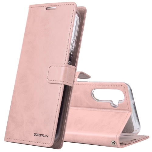 

For Samsung Galaxy A34 5G GOOSPERY BLUE MOON Crazy Horse Texture Leather Phone Case(Pink)