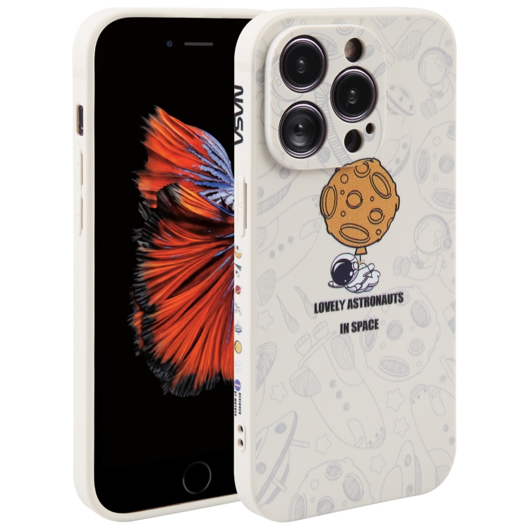 

For iPhone 6 / 6s Astronaut Pattern Silicone Straight Edge Phone Case(Lovely Astronaut-White)