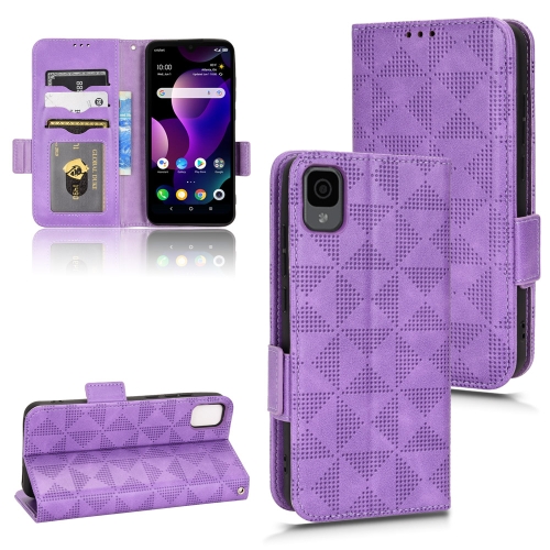 

For TCL 30 Z T602DL Symmetrical Triangle Leather Phone Case(Purple)