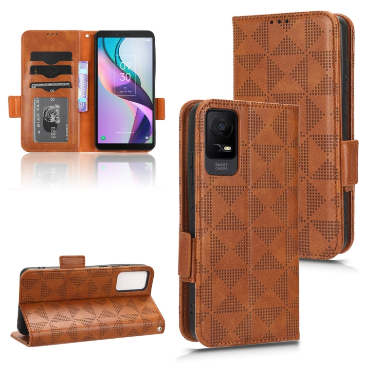 

For TCL Ion X Symmetrical Triangle Leather Phone Case(Brown)