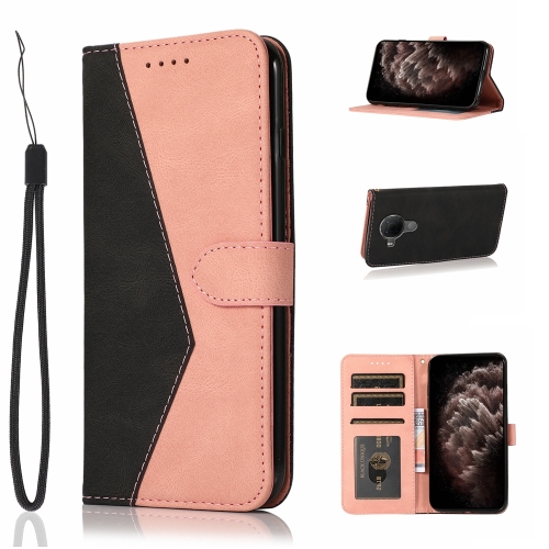 

For Nokia 5.4 / 3.4 Dual-color Stitching Leather Phone Case(Black Rose Gold)