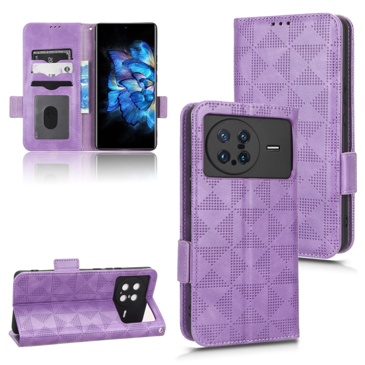

For vivo X Note Symmetrical Triangle Leather Phone Case(Purple)
