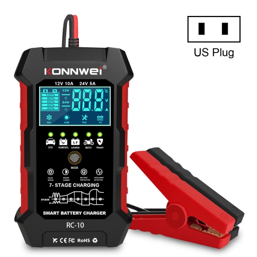 

KONNWEI CR-10 2 inch Car Battery Charger Battery Pulse Repair Tool, Plug Type:US Plug