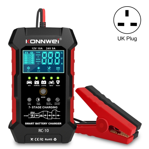 

KONNWEI CR-10 2 inch Car Battery Charger Battery Pulse Repair Tool, Plug Type:UK Plug