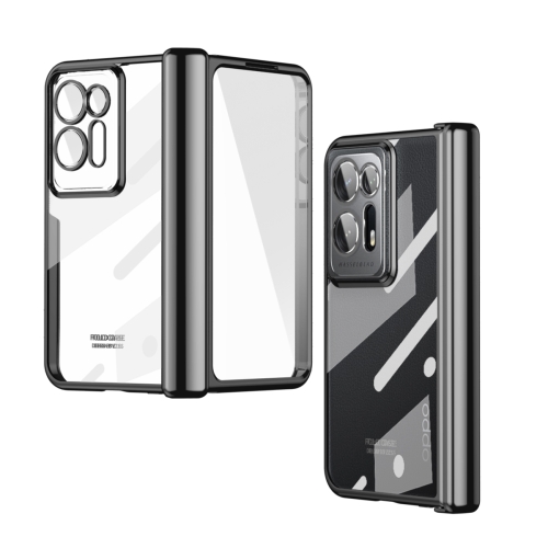 

For OPPO Find N2 Integrated Electroplating Magnetic Transparent All-inclusive Phone Case with Hinge(Black)