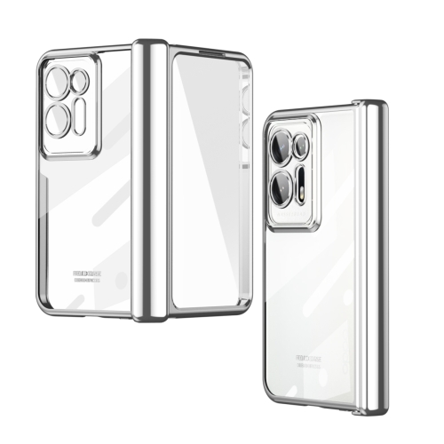 

For OPPO Find N2 Integrated Electroplating Magnetic Transparent All-inclusive Phone Case with Hinge(White)