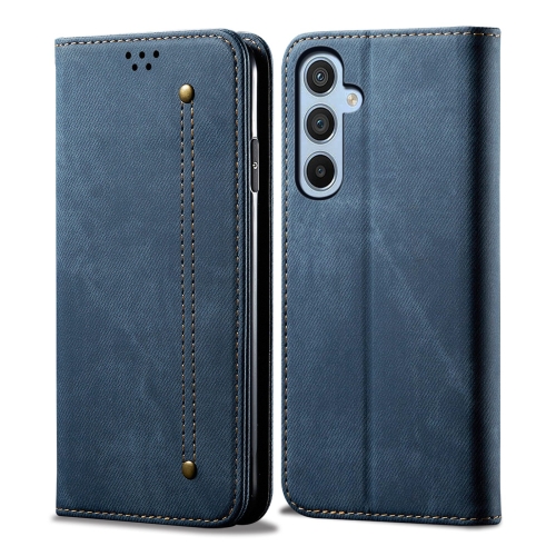 

For Samsung Galaxy M14 Denim Texture Leather Phone Case(Blue)