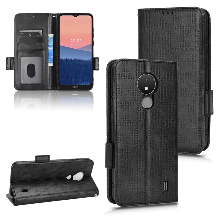 

For Nokia C21 Symmetrical Triangle Leather Phone Case(Black)