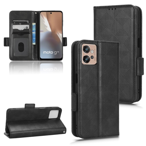 

For Motorola Moto G32 Symmetrical Triangle Leather Phone Case(Black)