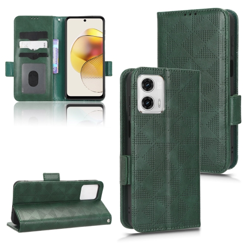 

For Motorola Moto G53 5G Symmetrical Triangle Leather Phone Case(Green)