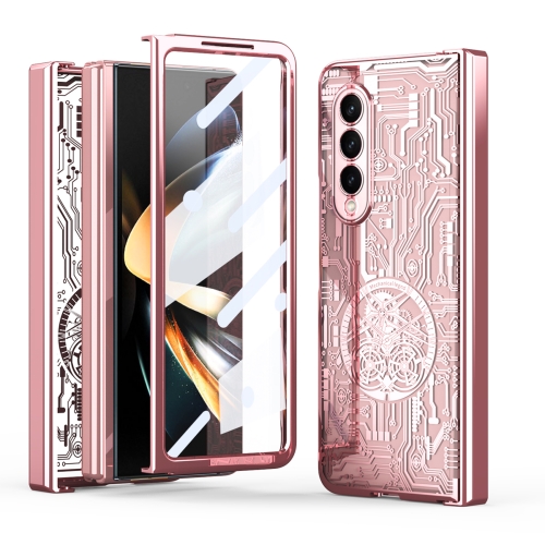 

For Samsung Galaxy Z Fold4 5G Mechanical Legend Integrated Electroplating All-inclusive Phone Case(Rose Gold)