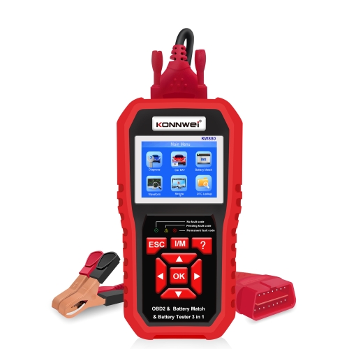 

KONNWEI KW880 3 in 1 Car OBD2 Fault Diagnosis + Battery Tester + Battery Match Reset