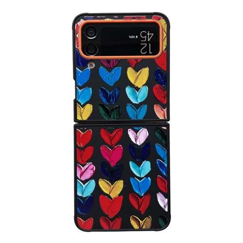 

For Samsung Galaxy Z Flip3 5G Painted Graffiti Heart Pattern Shockproof Protective Phone Case