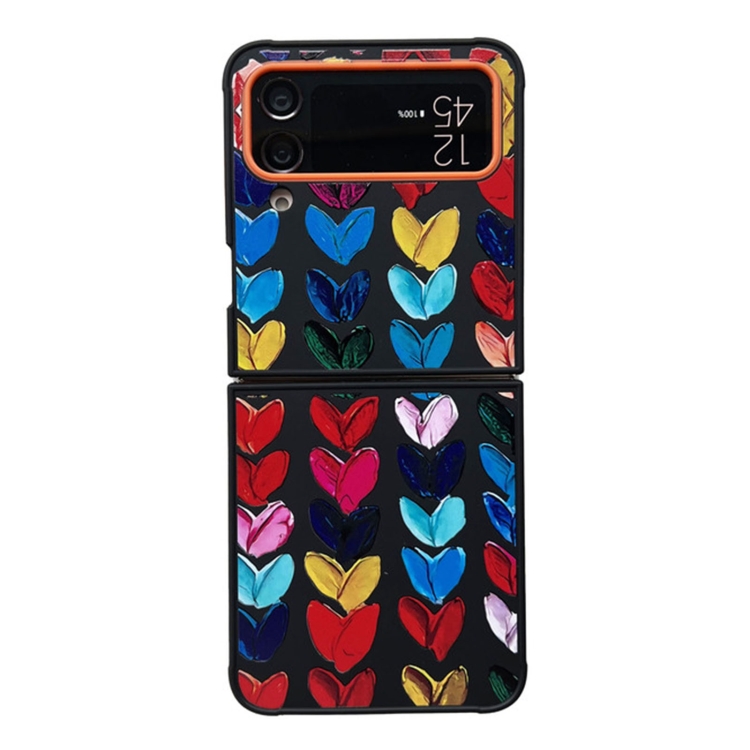 

For Samsung Galaxy Z Flip4 5G Painted Graffiti Heart Pattern Shockproof Protective Phone Case