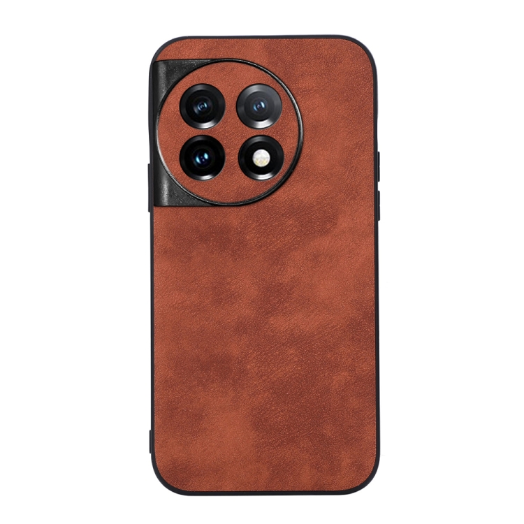 

For OnePlus 11 Morocco Texture PU Phone Case(Brown)