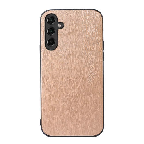 

For Samsung Galaxy A24 4G Wood Texture PU Phone Case(Gold)