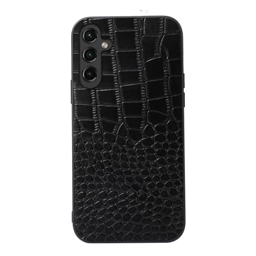 

For Samsung Galaxy A24 4G Crocodile Texture Genuine Leather Phone Case(Black)