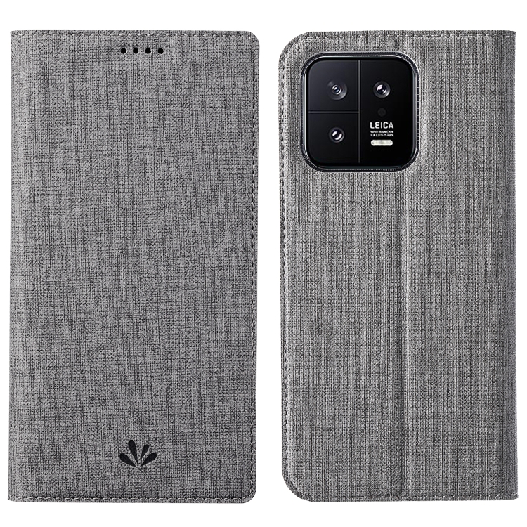 

For Xiaomi 13 ViLi DMX Series Shockproof Magnetic Flip Leather Phone Case(Grey)
