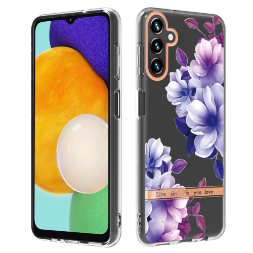 

For Samsung Galaxy A54 5G Flowers and Plants Series IMD TPU Phone Case(Purple Begonia)