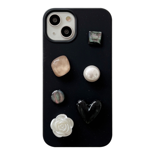 

For iPhone 14 Love Gem Degradable Phone Case(Black)