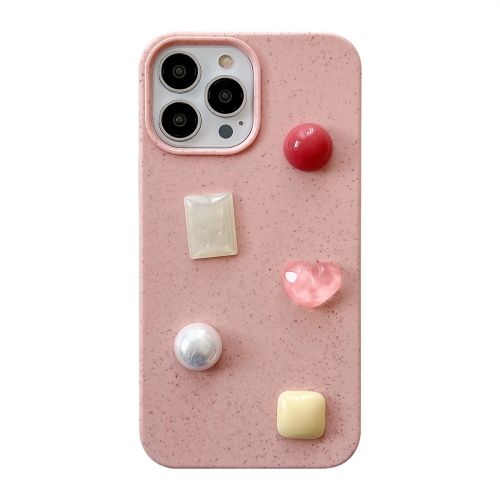 

For iPhone 14 Plus Love Gem Degradable Phone Case(Pink)