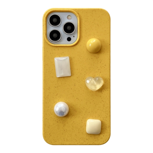 

For iPhone 12 Pro Love Gem Degradable Phone Case(Yellow)