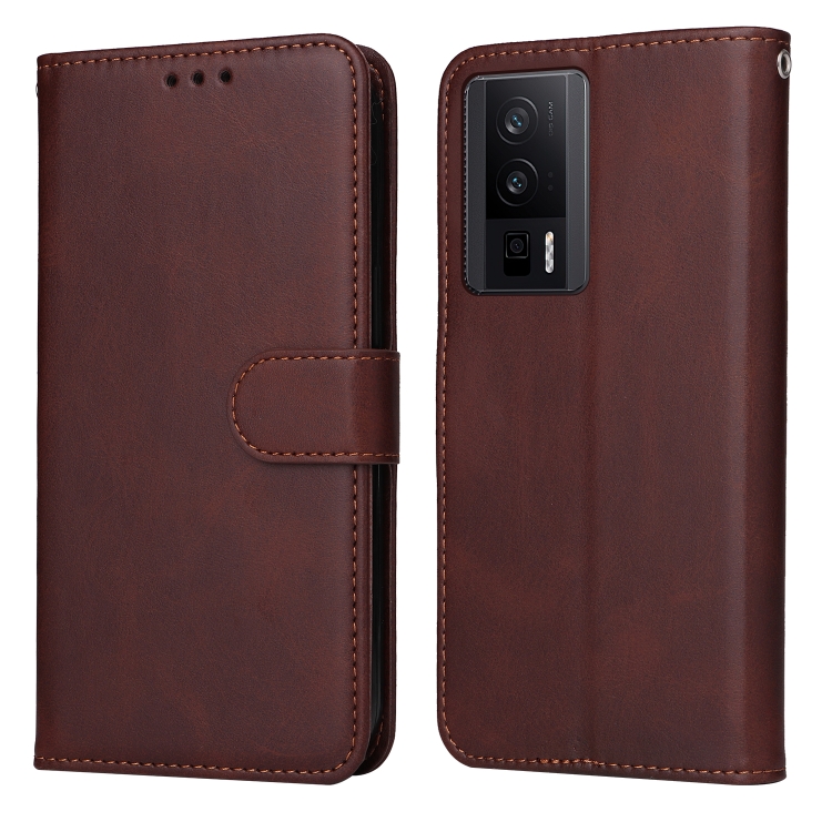 

For Xiaomi Redmi K60/K60 Pro Classic Calf Texture Flip Leather Phone Case(Brown)