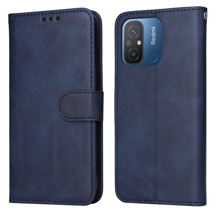 

For Xiaomi Redmi 11A 4G/12C Classic Calf Texture Flip Leather Phone Case(Blue)