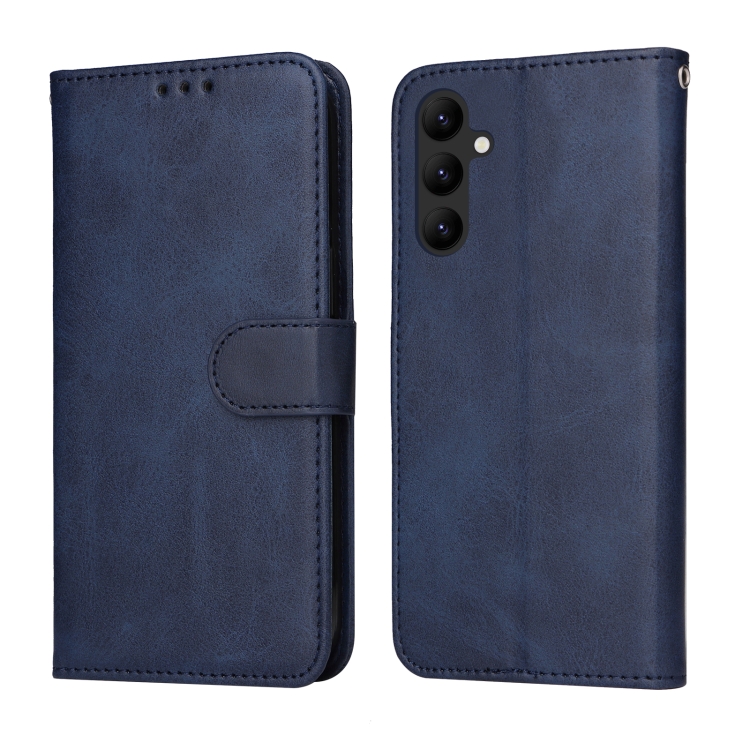 

For Samsung Galaxy A24 4G Classic Calf Texture Flip Leather Phone Case(Blue)