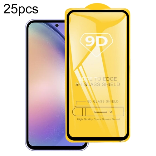 

For Samsung Galaxy A54 25pcs 9D Full Glue Full Screen Tempered Glass Film