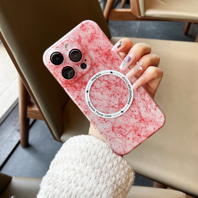

For iPhone 12 Pro Max Silk Ink Pattern MagSafe PC Phone Case(Red)