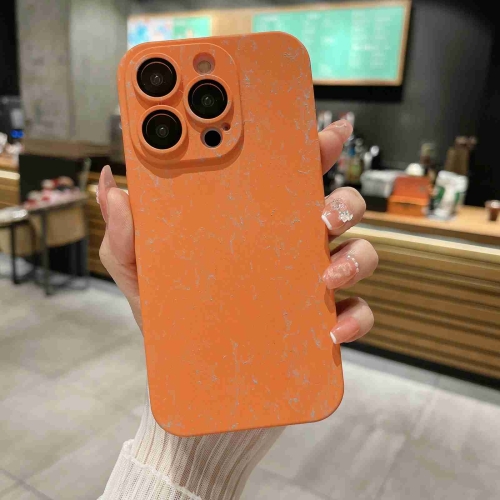 

For iPhone 14 Plus Marble Pattern PC Phone Case(Orange)