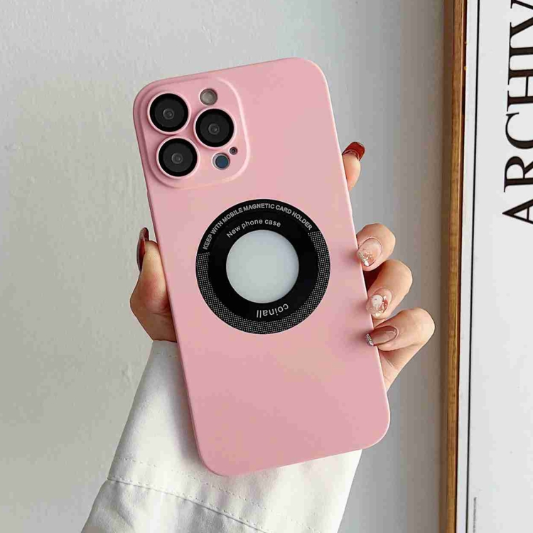 

For iPhone 14 Pro Skin Feel CD Texture MagSafe Magnetic Phone Case(Pink)