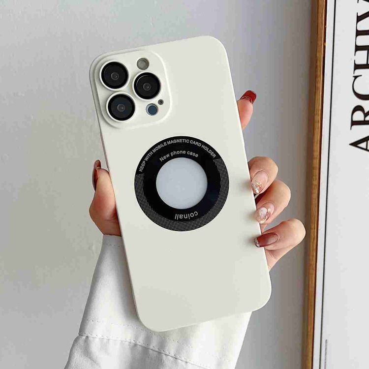 

For iPhone 13 Pro Max Skin Feel CD Texture MagSafe Magnetic Phone Case(White)