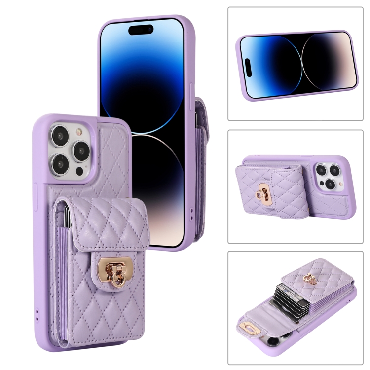 

For iPhone 14 Pro Card Slot Leather Phone Case(Purple)